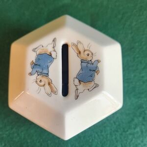 Wedgewood Porcelain Bank Child Nursery Decor Peter Rabbit Beatrix Potter
